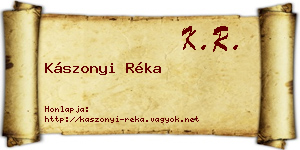 Kászonyi Réka névjegykártya