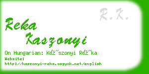 reka kaszonyi business card